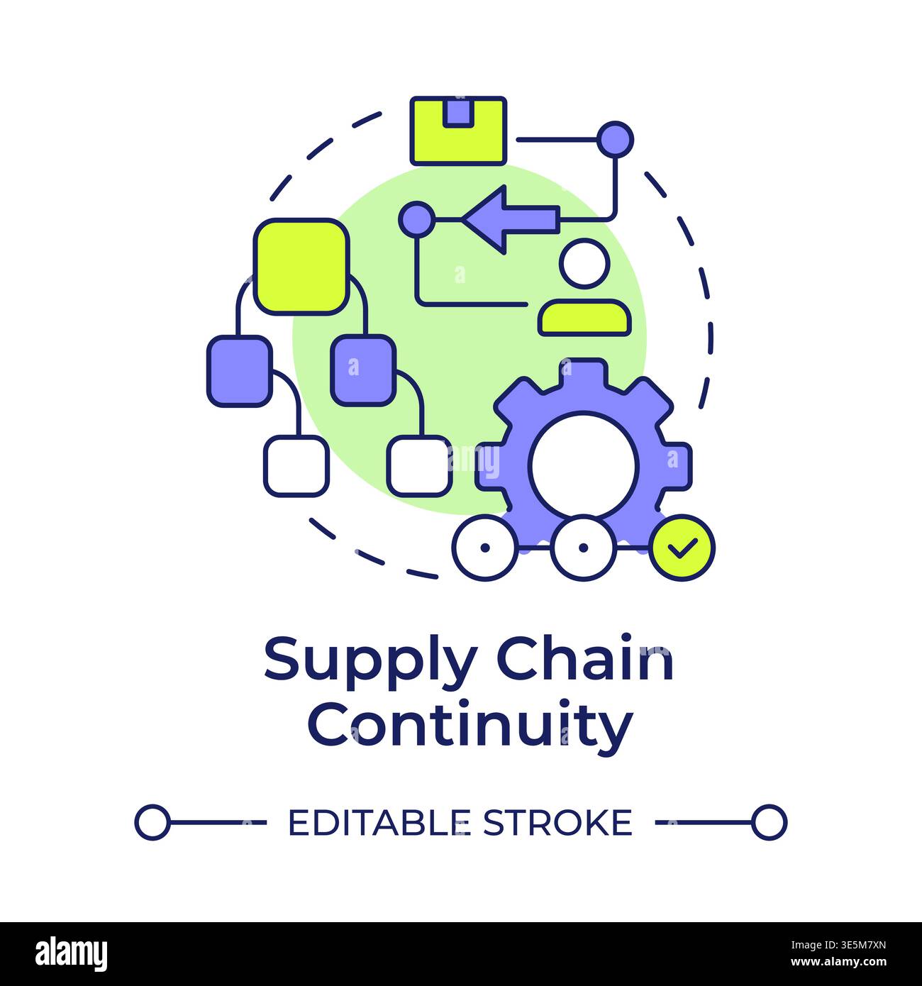 Supply chain continuity multi color concept icon Stock Vector