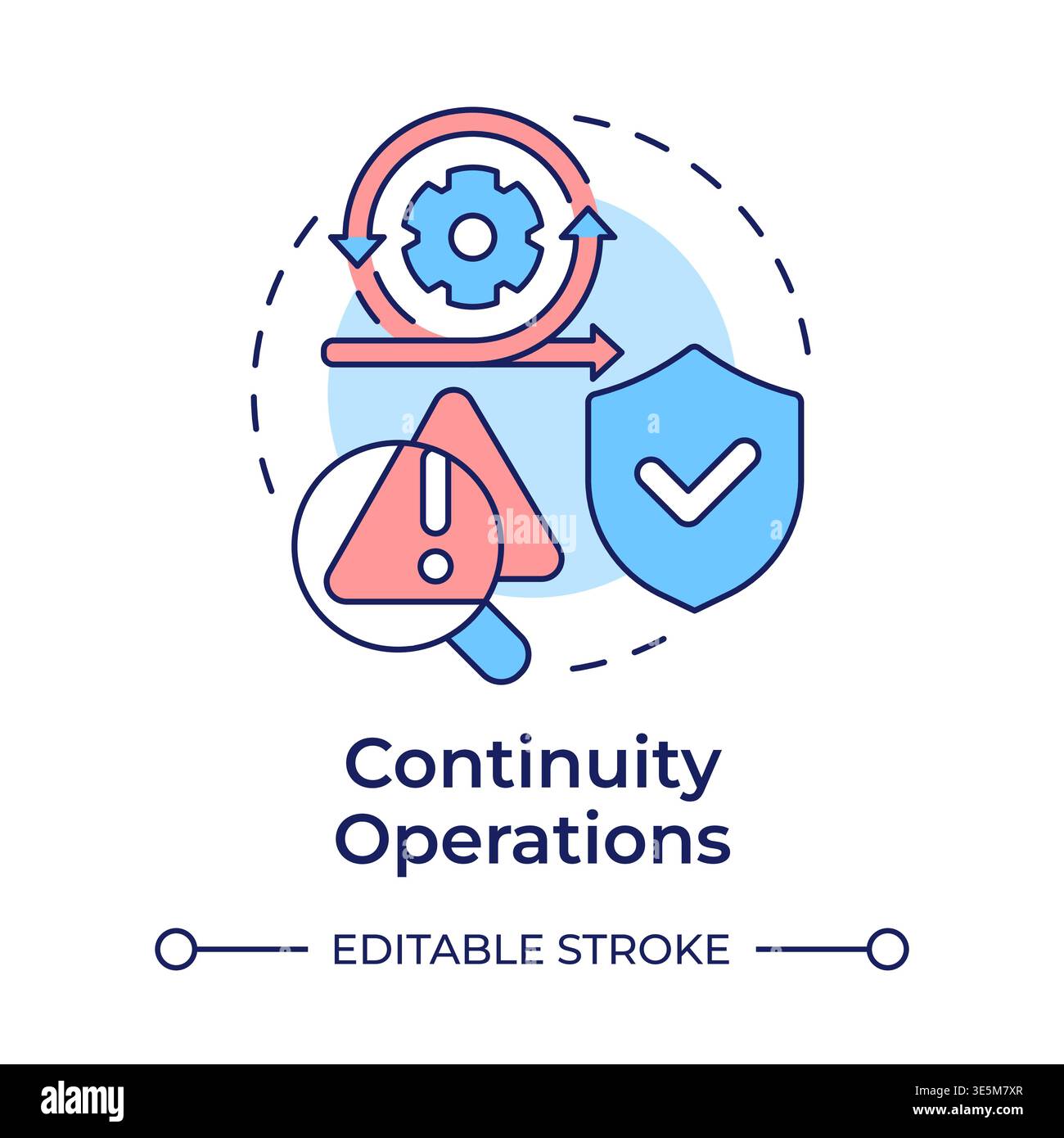 Continuity operations multi color concept icon Stock Vector