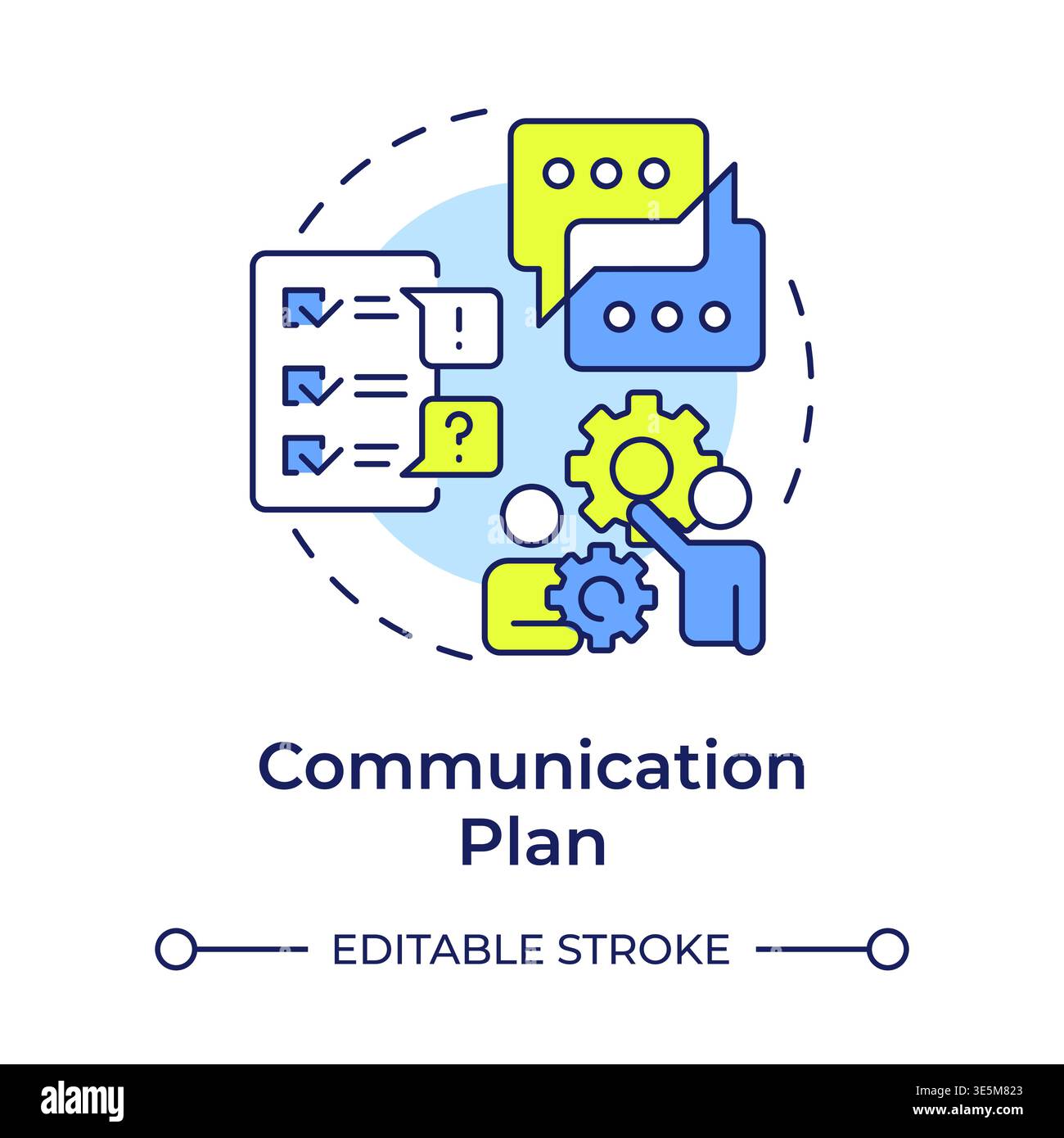 Communication plan multi color concept icon Stock Vector