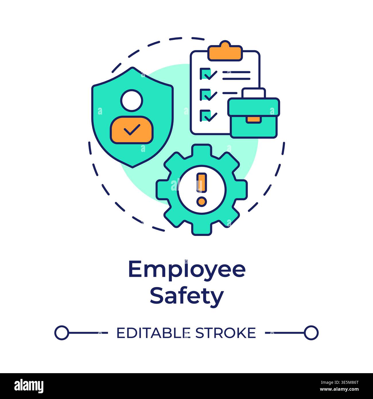 Employee safety multi color concept icon Stock Vector