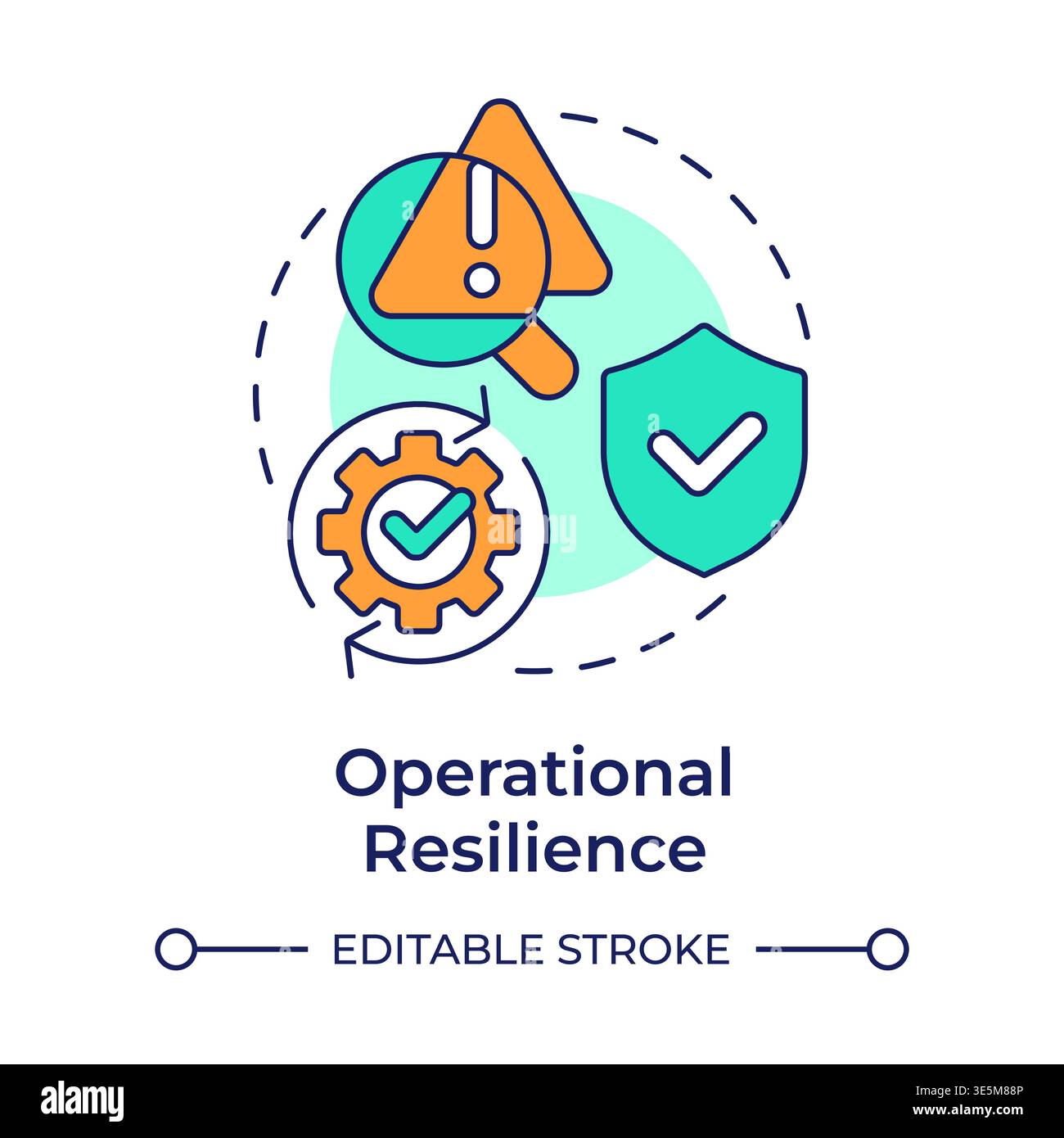 Operational resilience multi color concept icon Stock Vector