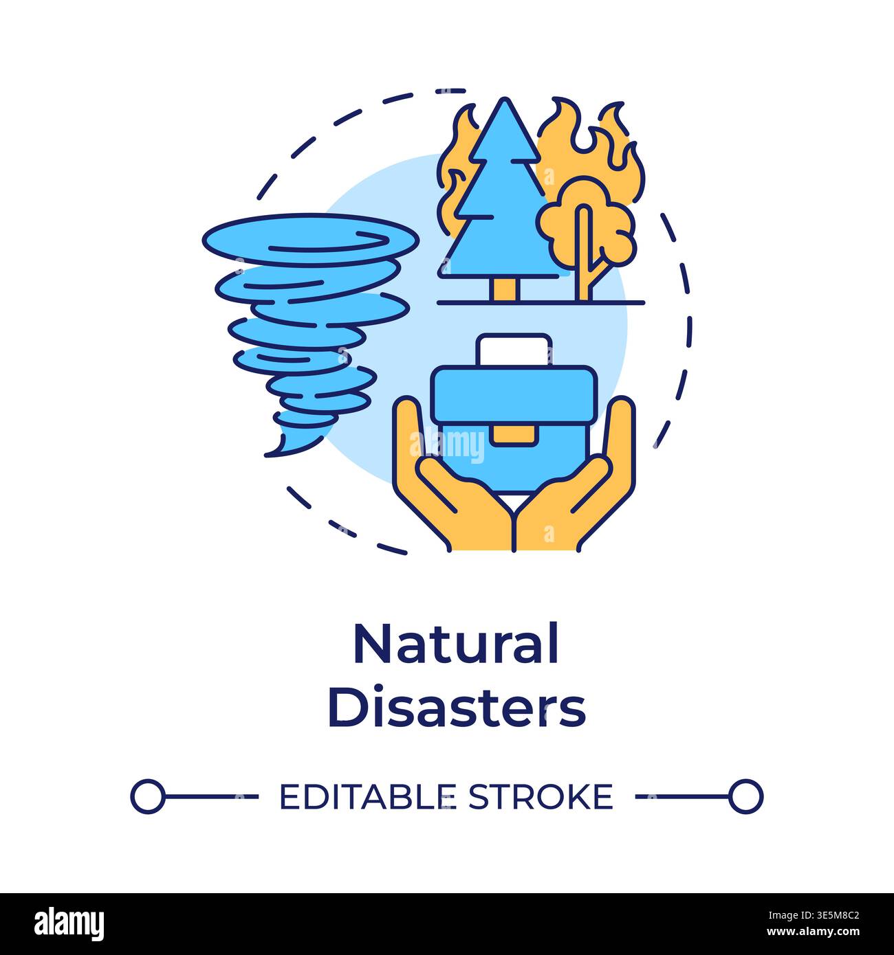 Natural disasters multi color concept icon Stock Vector
