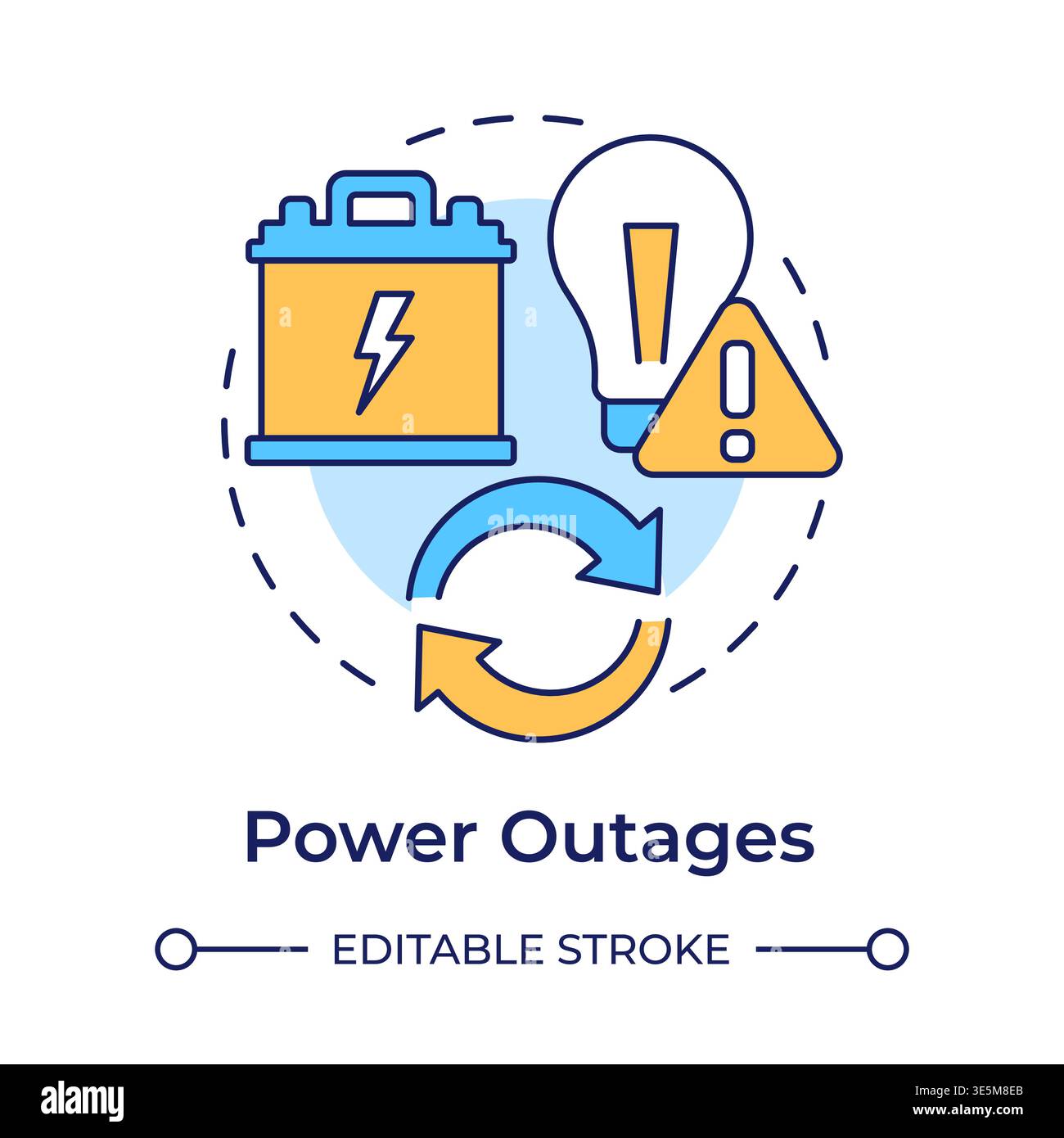Power outages multi color concept icon Stock Vector