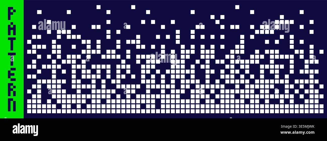 Pixel art white dissolve scattered pattern. Stock Vector