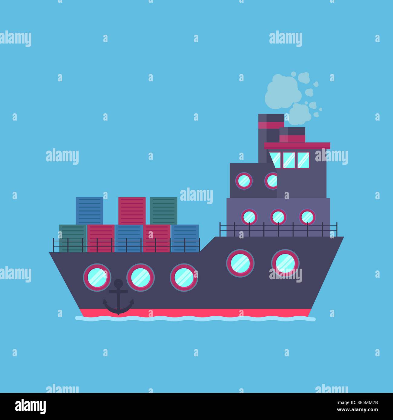 Port crane loading containers Stock Vector Images - Alamy