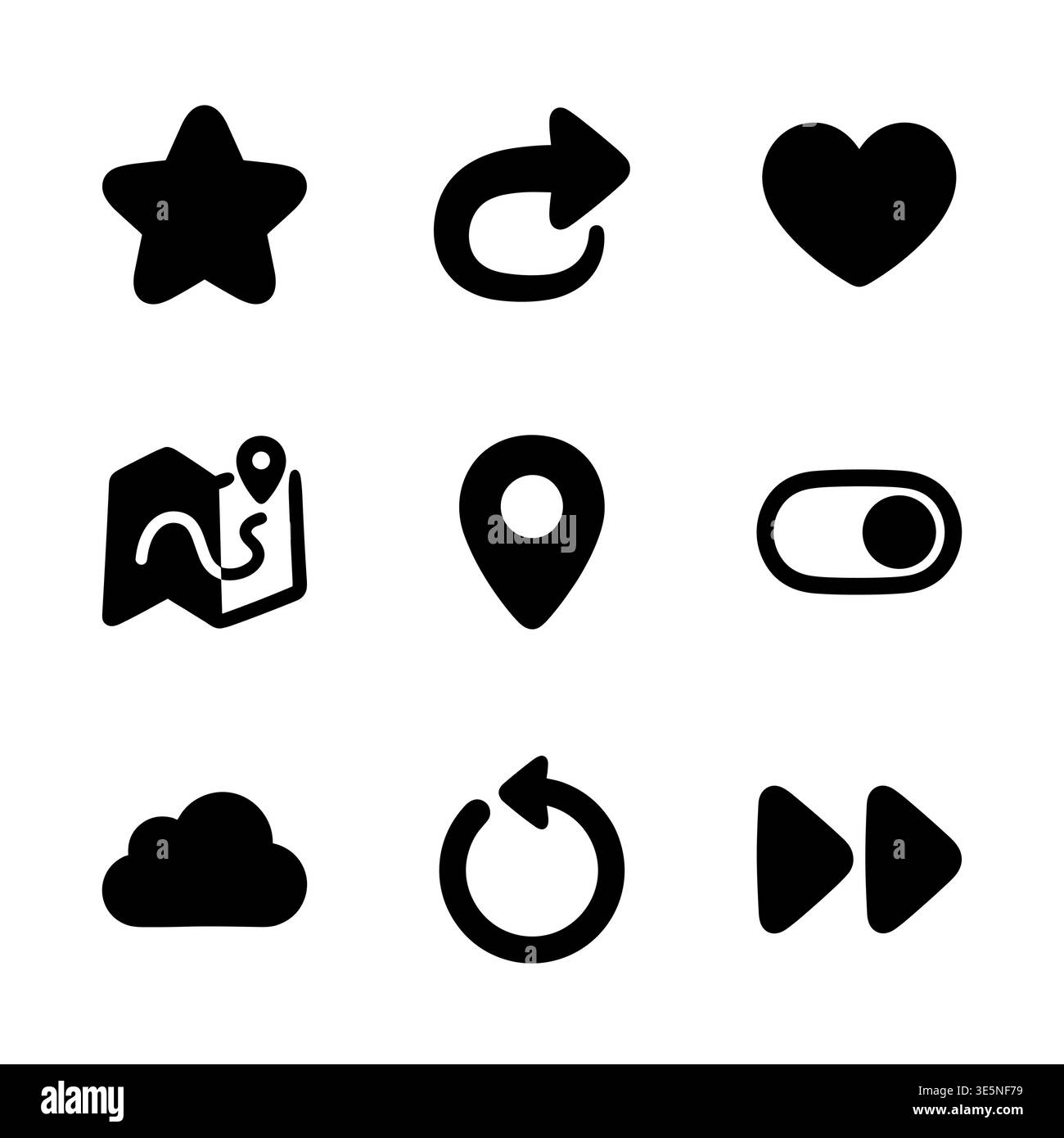 Collection of modern flat vector icon set design, simple style Stock Vector