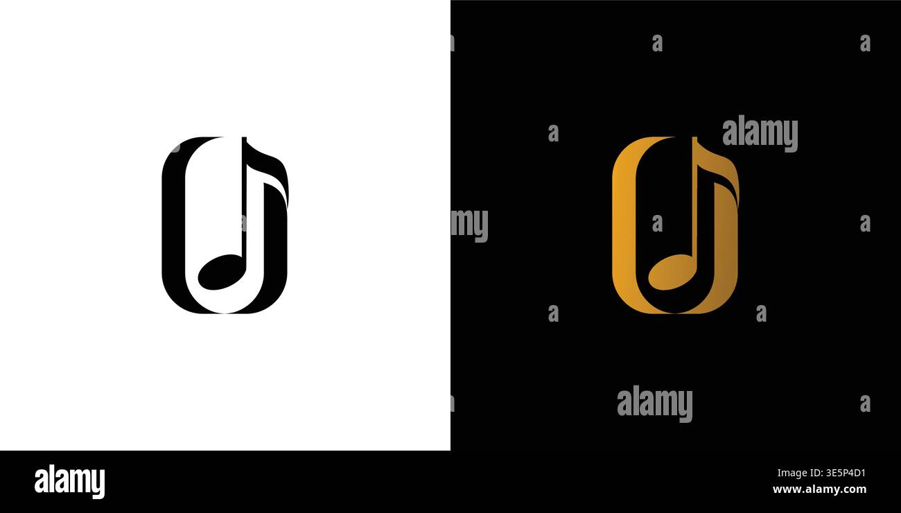 Modern and elegant O initials music logo design Stock Vector