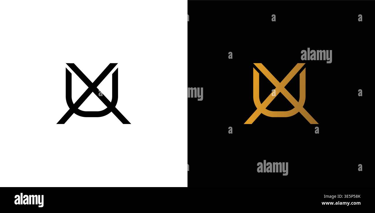 Modern and unique letter UX initials logo design Stock Vector