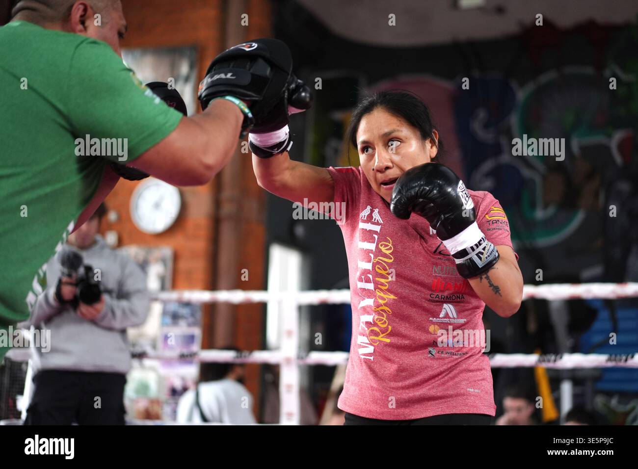 Mayelli Mayelli Flores during a workout at All Stars Boxing Gym, London ...