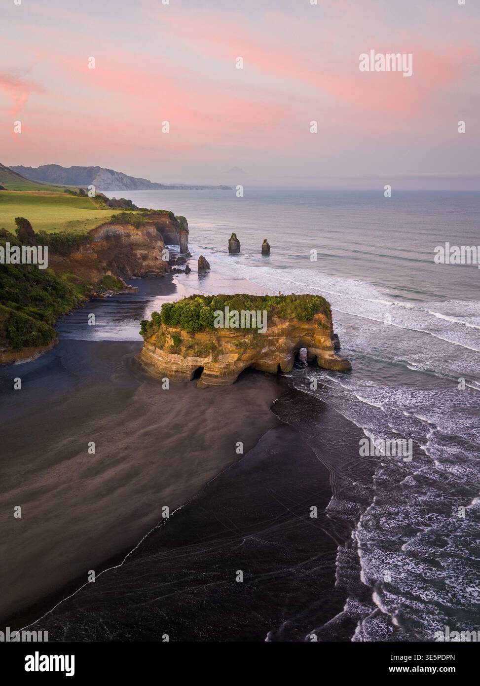 Aerial view of the Three Sisters rocks standing majestically against ...