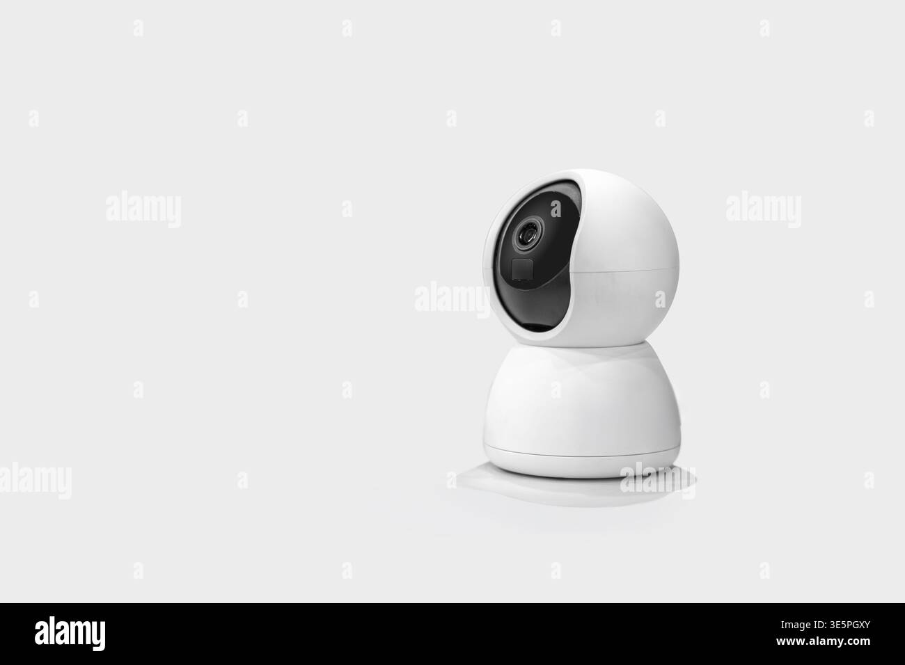 Modern IP CCTV security cameras on white background. Stock Photo