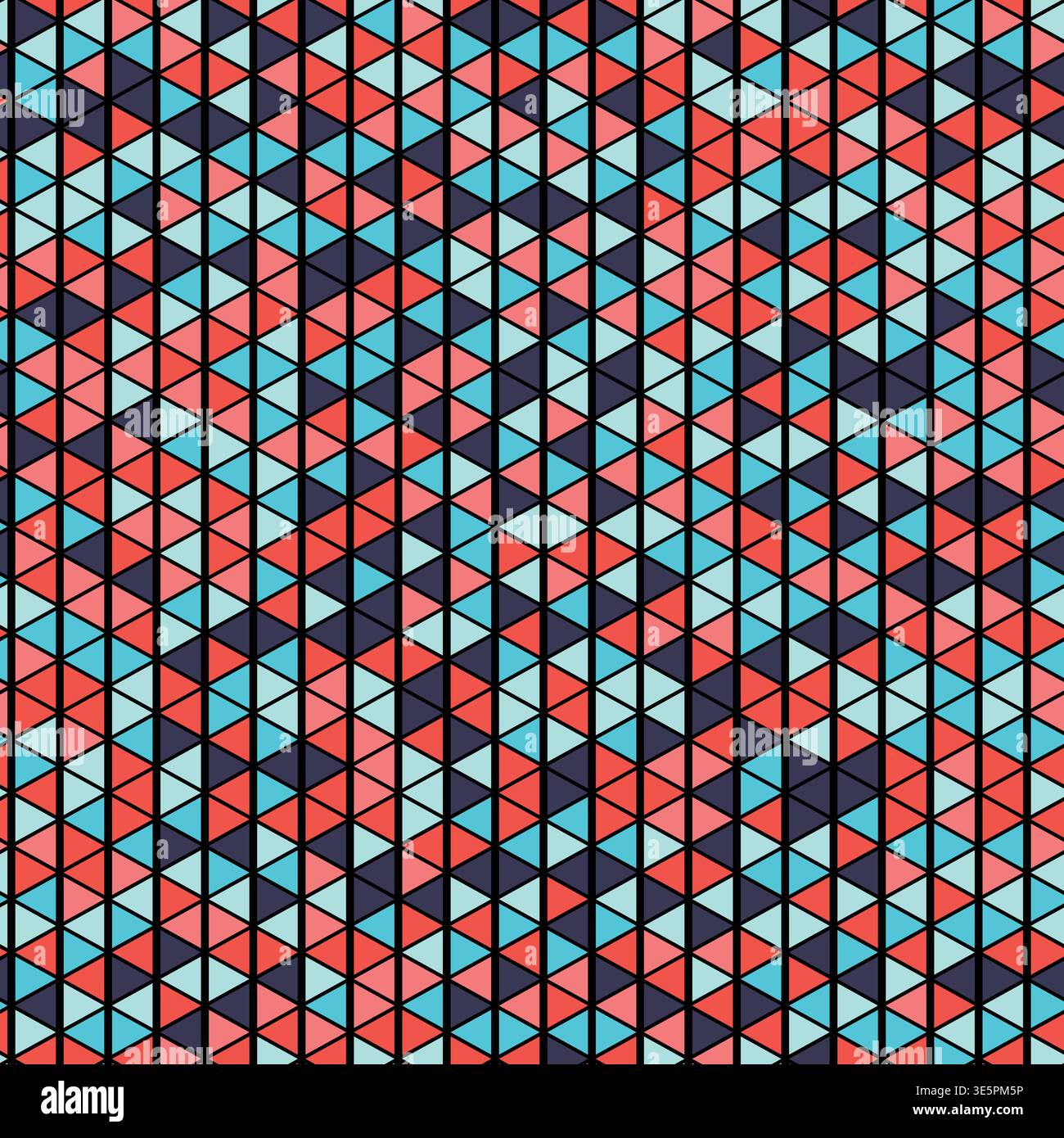 Seamless pattern with triangle decoranive art print. Polygonal rainbow mosaic background. Abstract vector illustration. Triangular graphic Simple Stock Vector