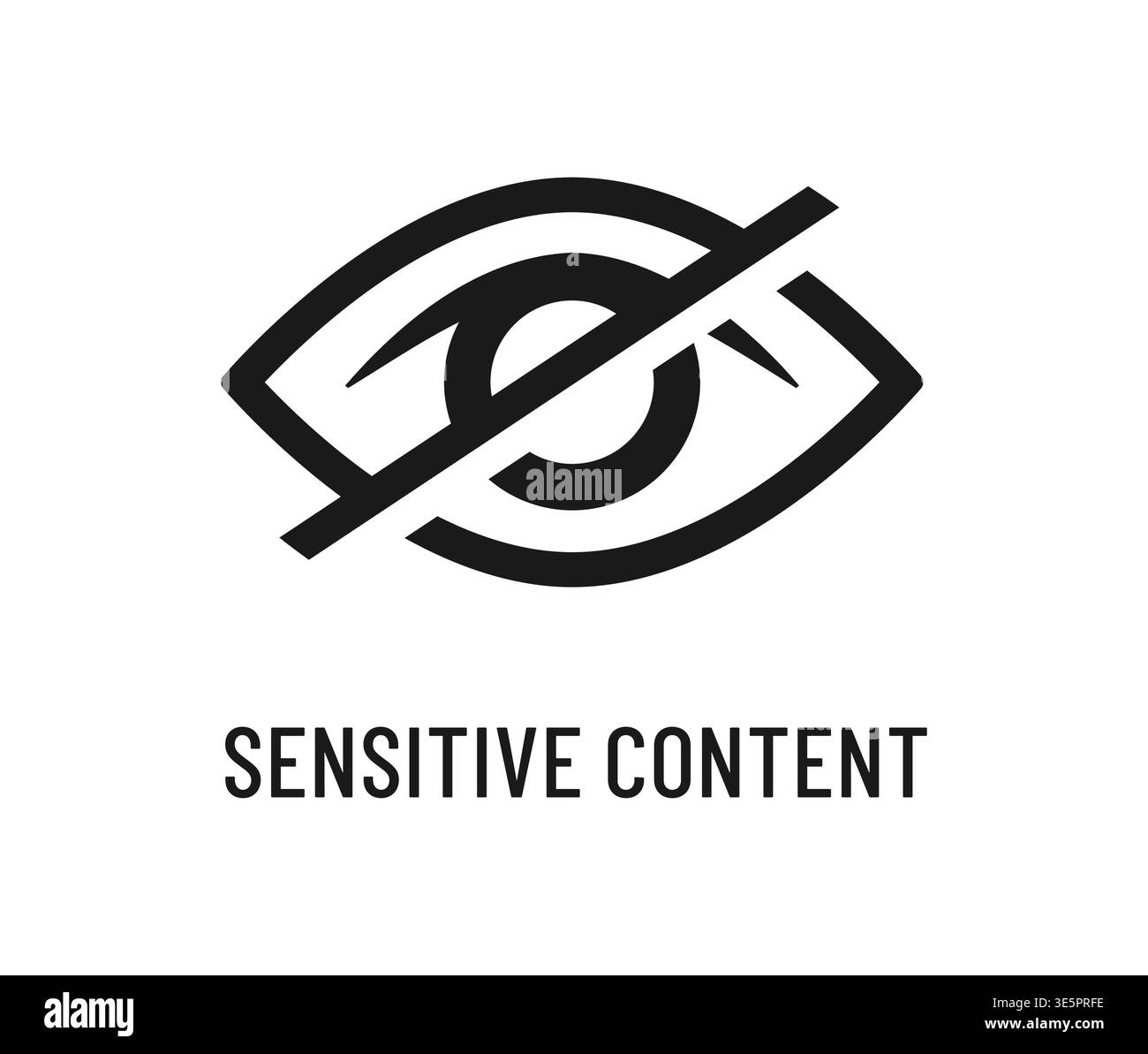 Sensitive content, restricted material icon or symbol. Censored web ...