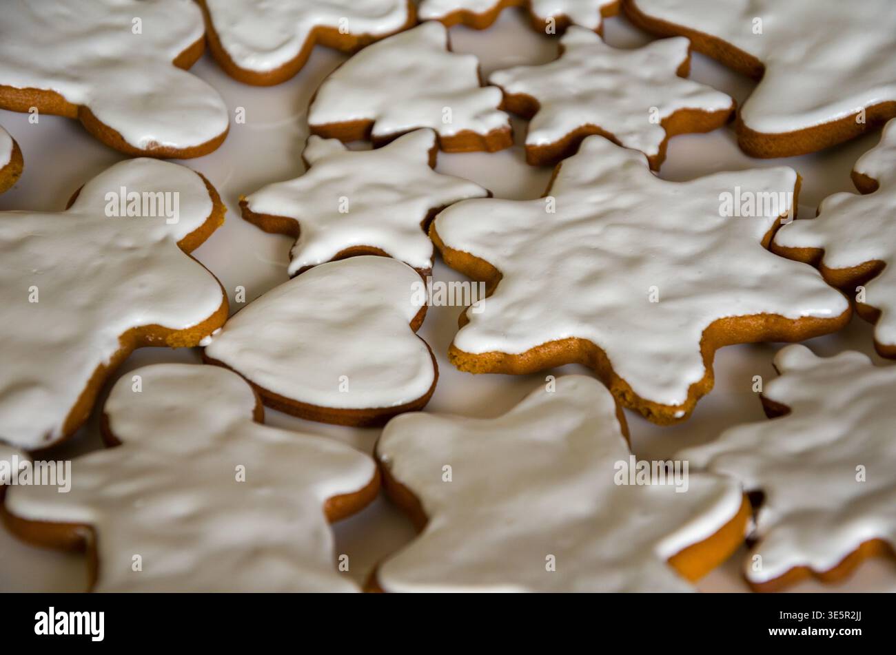 Assorted Iced Gingerbread Cookies image Stock Photo