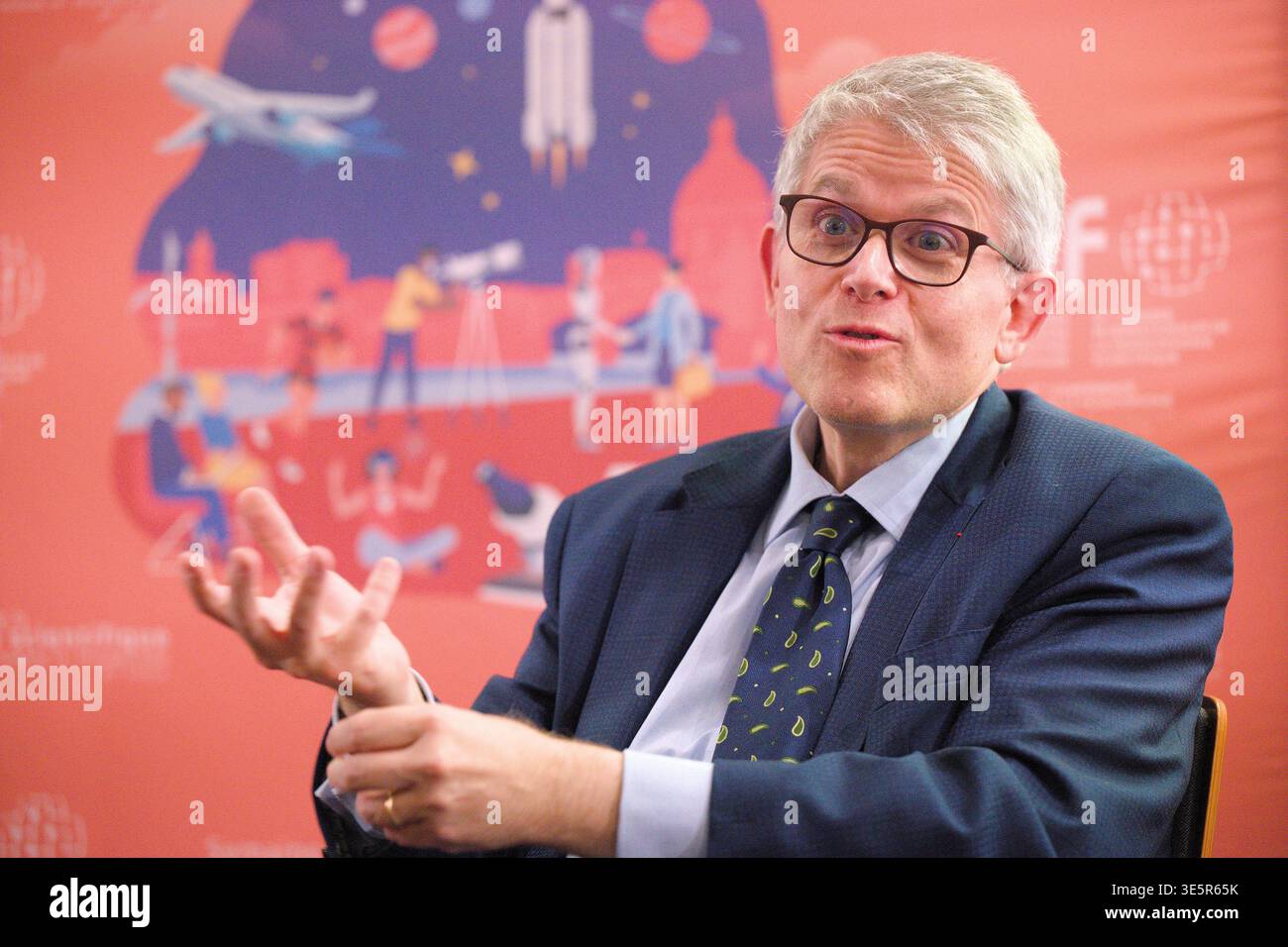 France, Toulouse, 2024-10-17. Patrick Hetzel, Minister for Higher Education and Research, during the World Francophonie Science Week Stock Photo