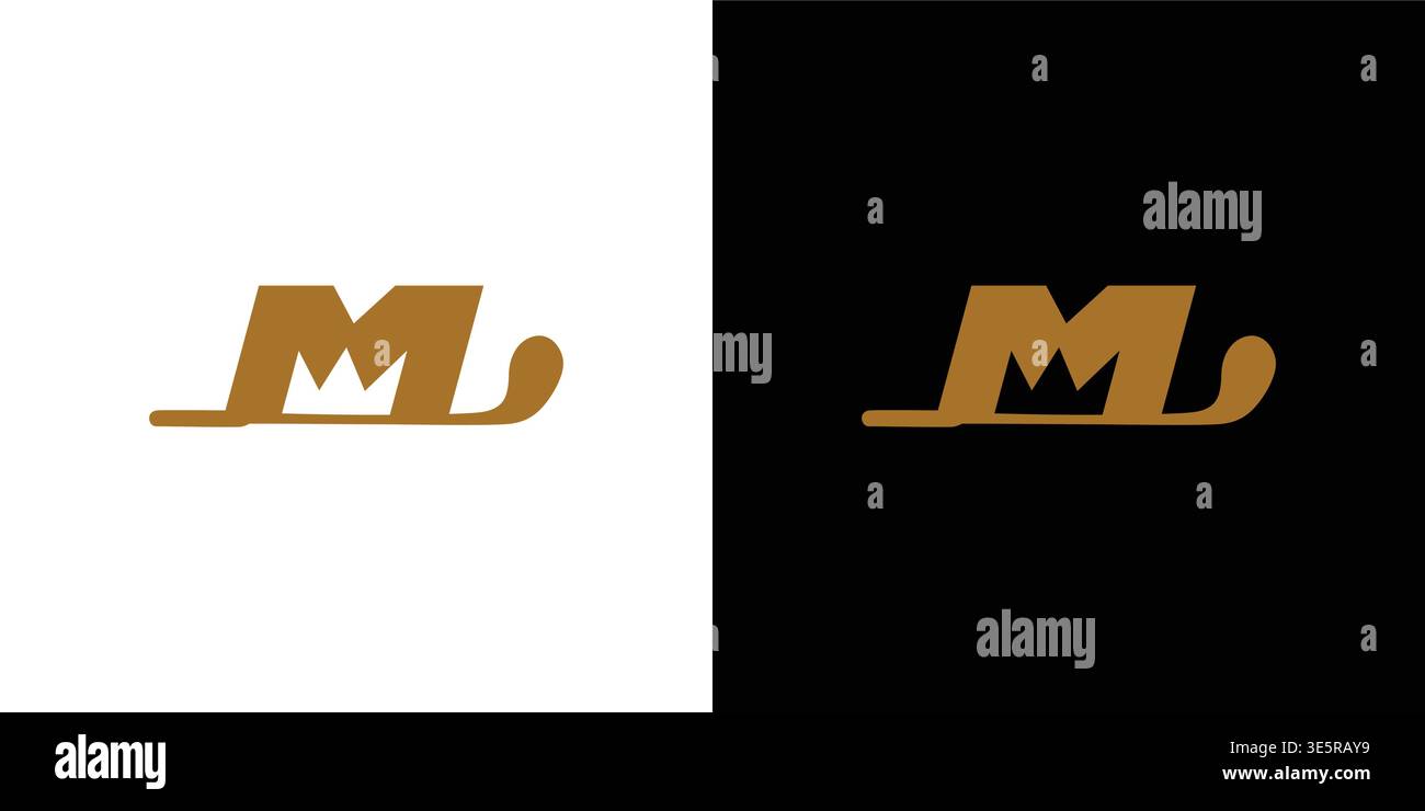 The M golf logo design is unique and modern Stock Vector