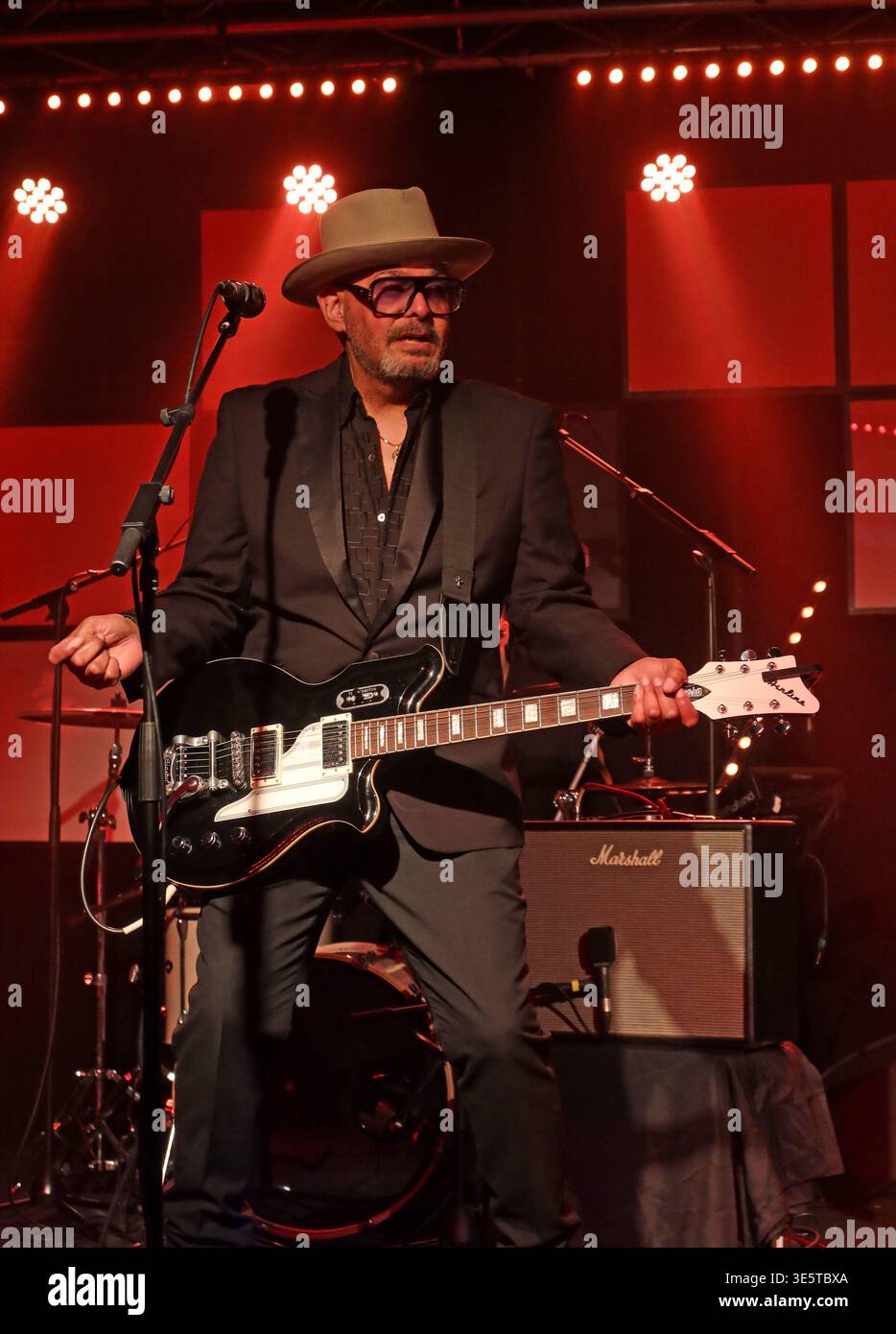 Barry Adamson performing live at Future Yard, Birkenhead, on 15 March 2025 during his UK tour. Adamson was previously a member of Magazine. Stock Photo