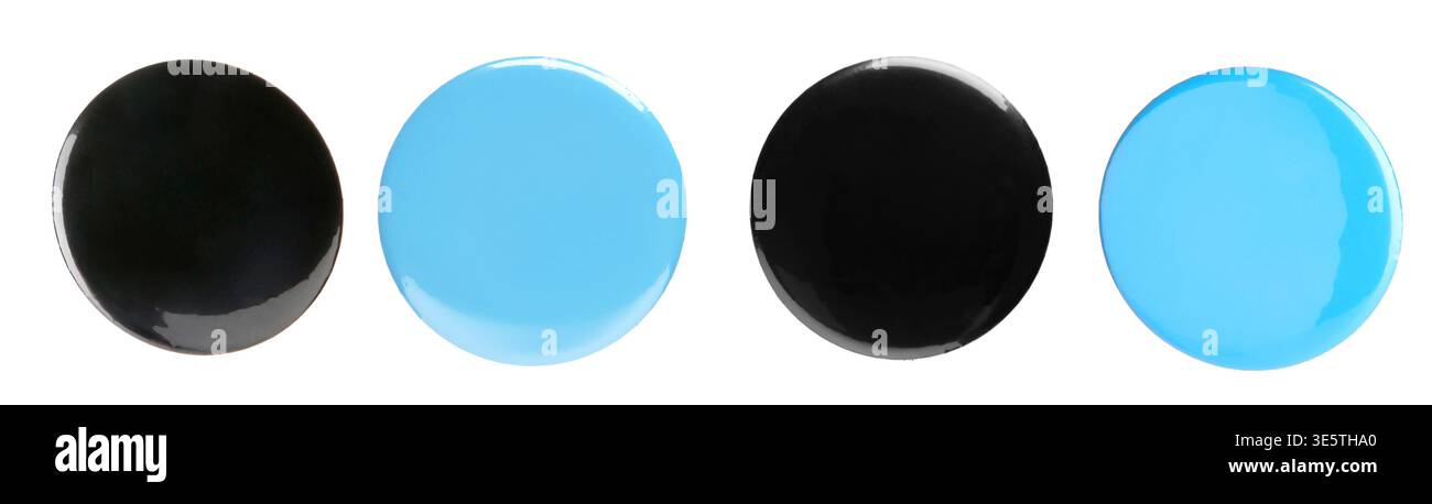 Many blank button badges isolated on white, set Stock Photo