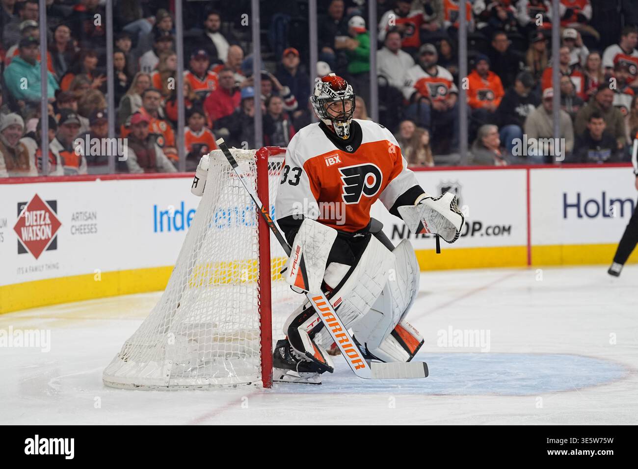 Matt Rourke Ap Philadelphia Flyers goaltender Samuel Ersson in action during an NHL ...