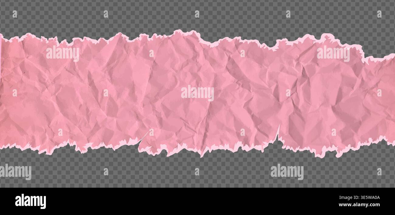 Border ripped cardboard with torn edges of pink paper. Rip crumpled ...
