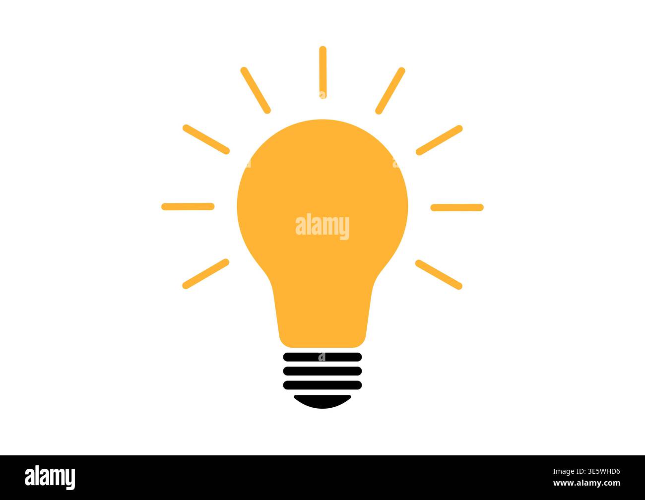 Light Bulb Icon Symbol with Idea Concept Isolated on White Background. Idea, Innovation, Inspiration and Creativity Concept. Vector Illustration. Stock Vector