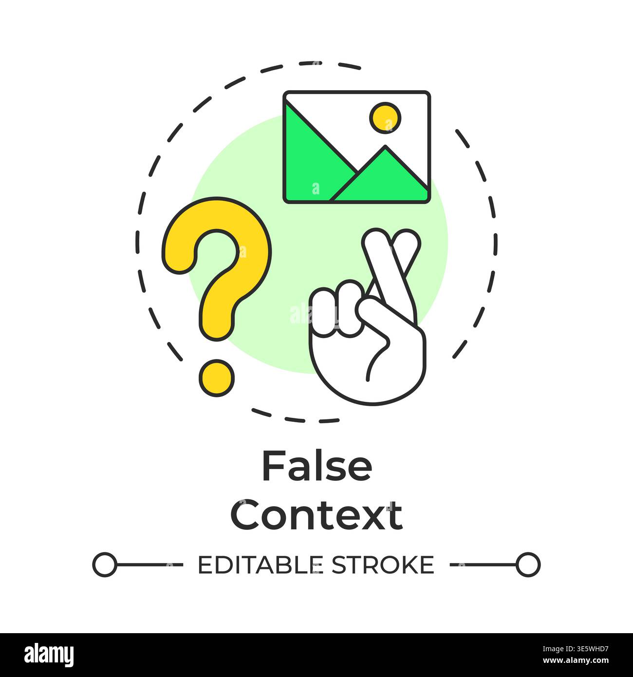 False context multi color concept icon Stock Vector