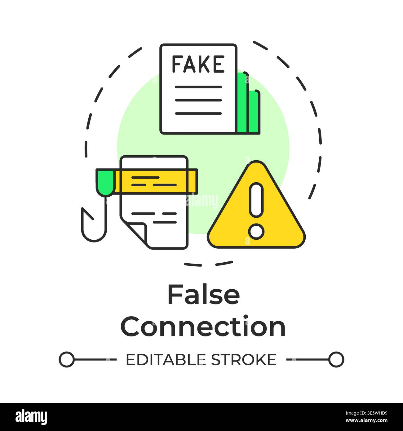 False connection multi color concept icon Stock Vector
