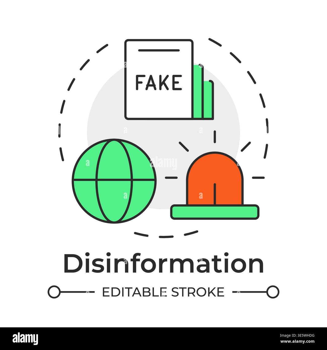 Disinformation multi color concept icon Stock Vector