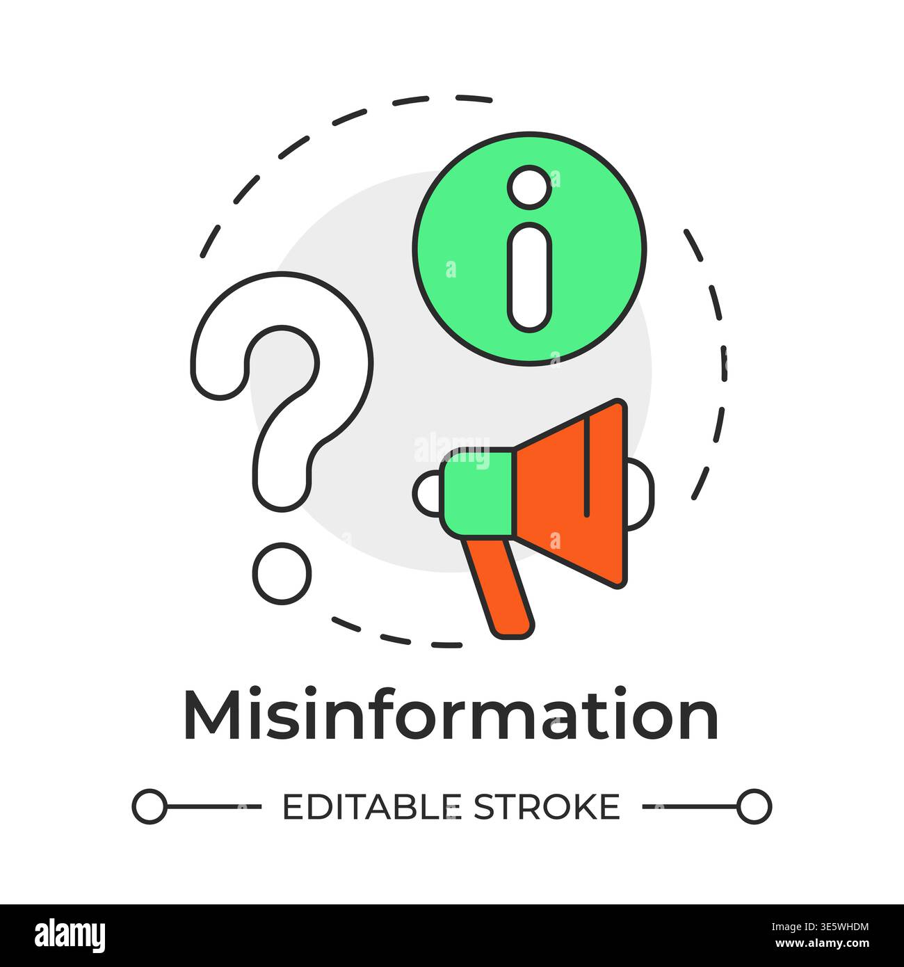 Misinformation multi color concept icon Stock Vector