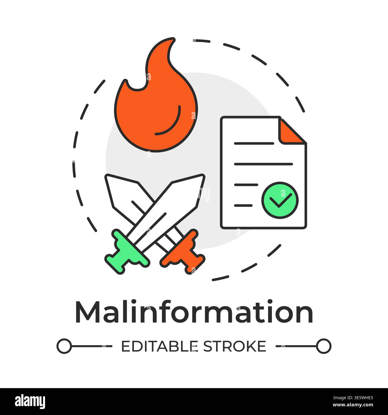 Malinformation multi color concept icon Stock Vector