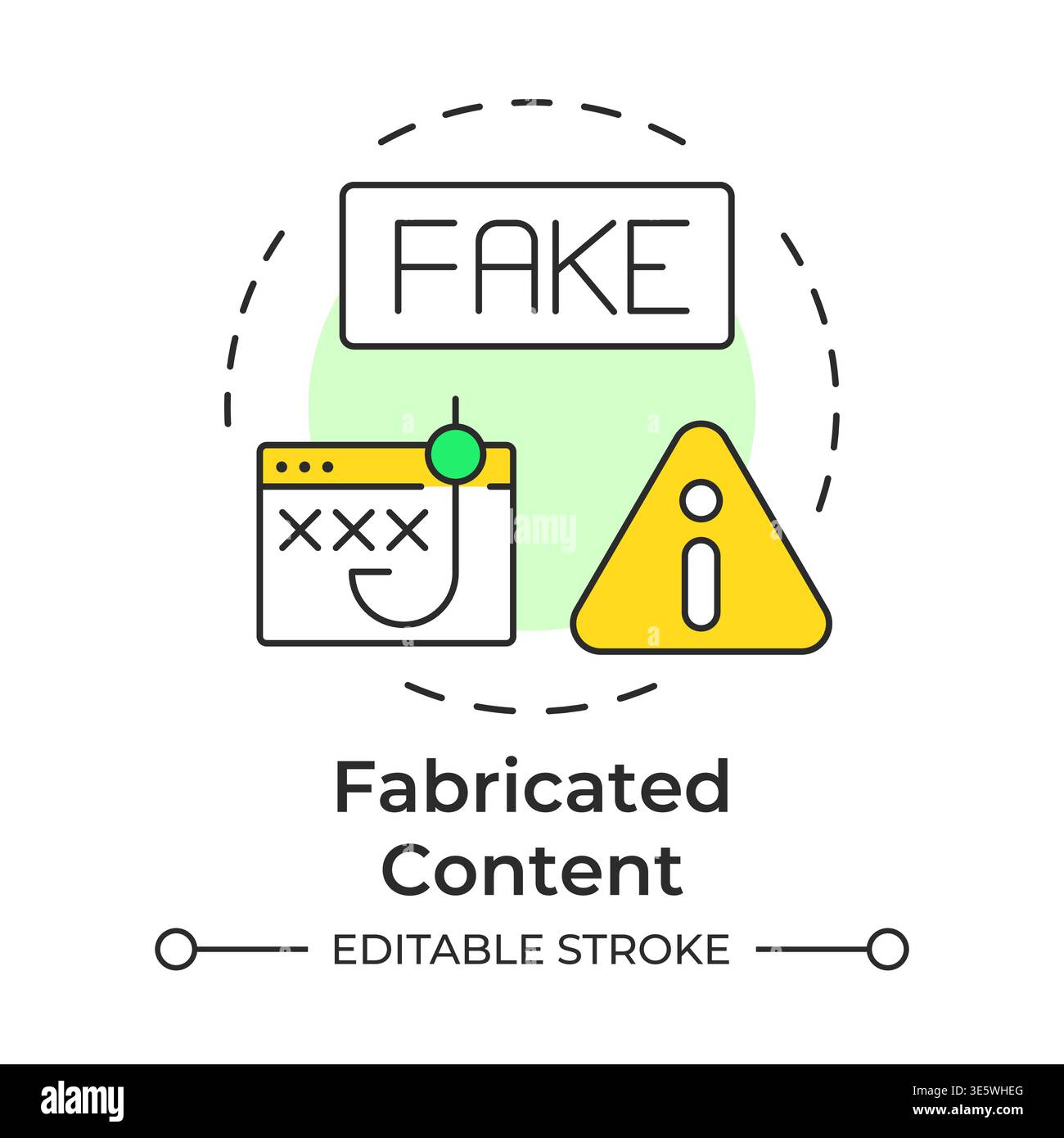 Fabricated content multi color concept icon Stock Vector