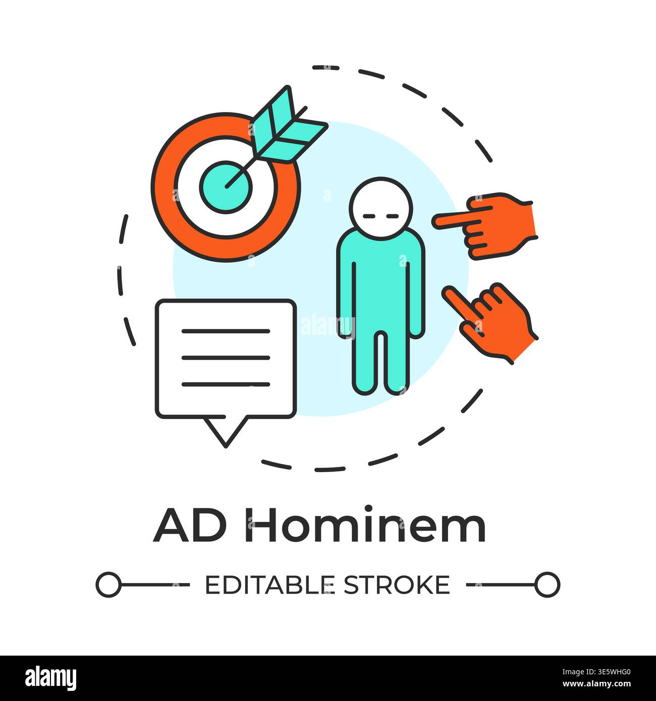 AD hominem multi color concept icon Stock Vector