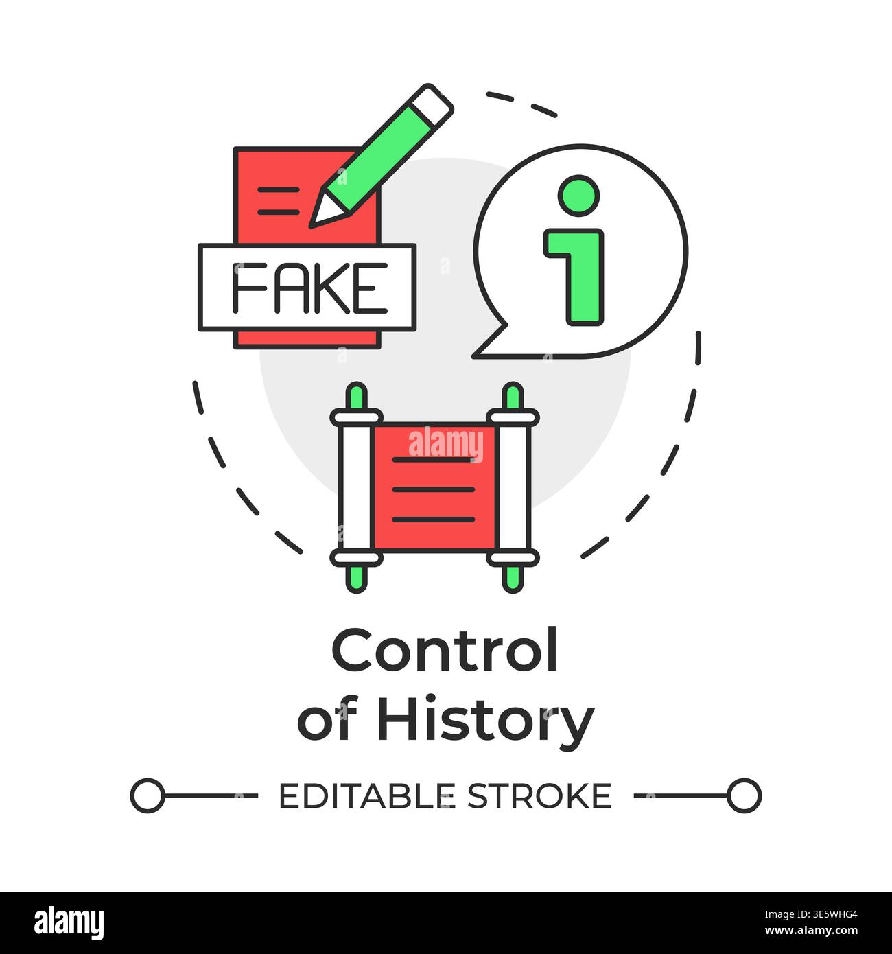 Control of history multi color concept icon Stock Vector
