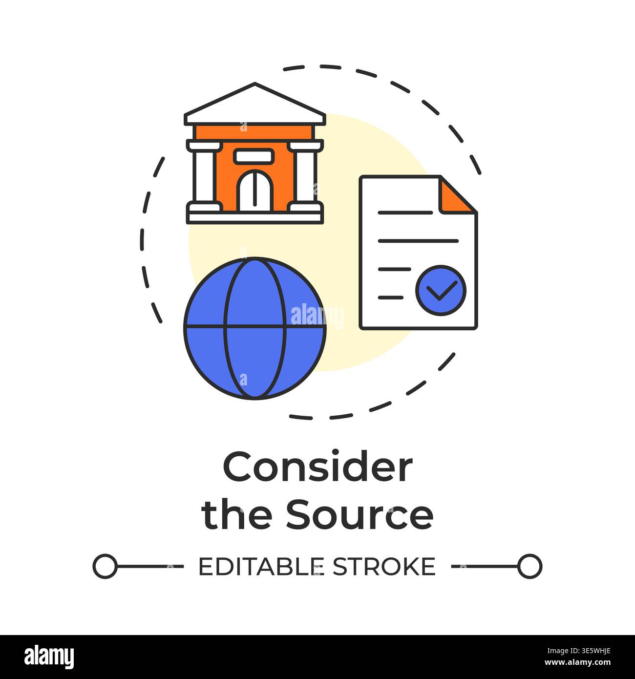 Consider the source multi color concept icon Stock Vector