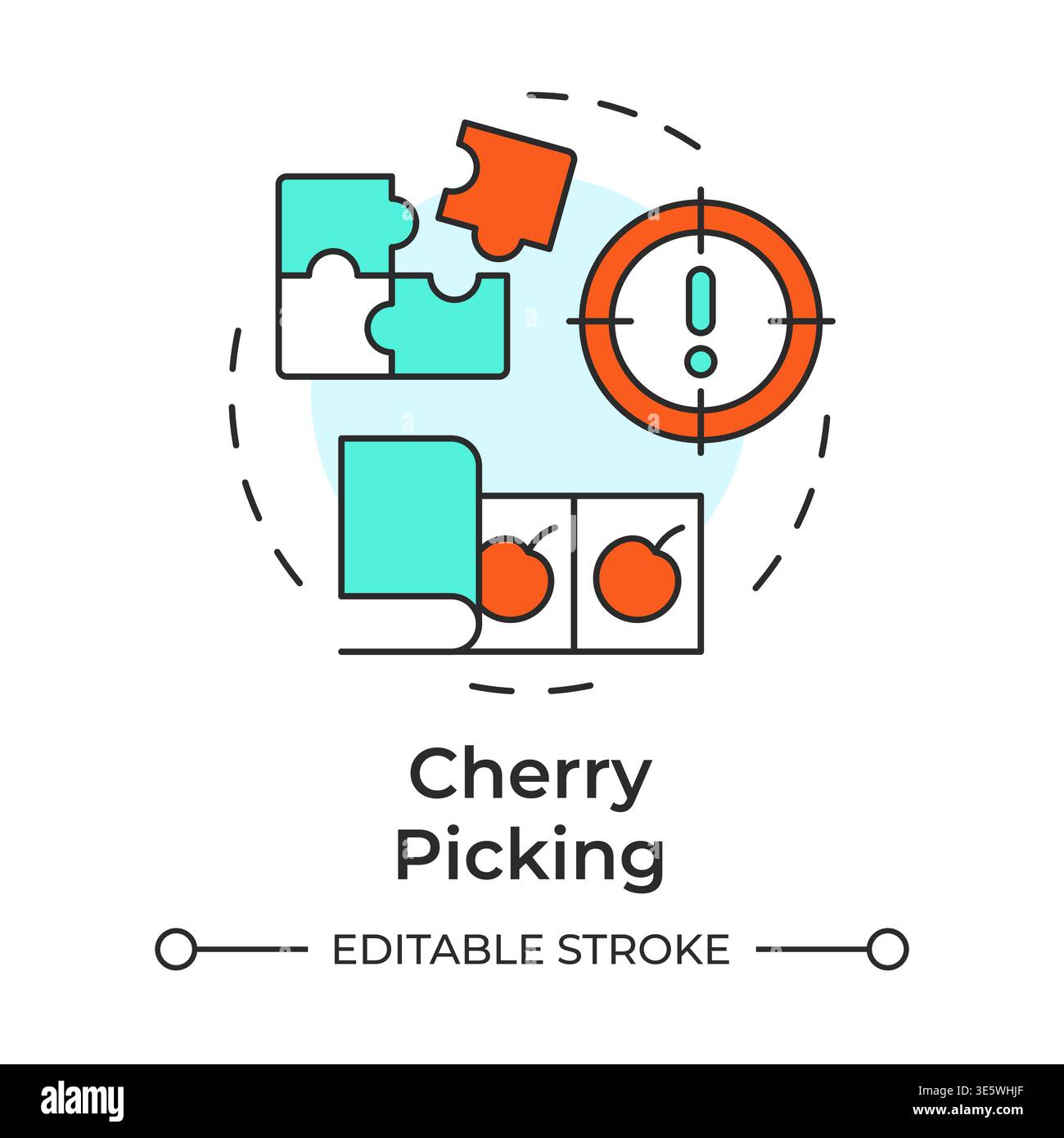 Cherry picking multi color concept icon Stock Vector
