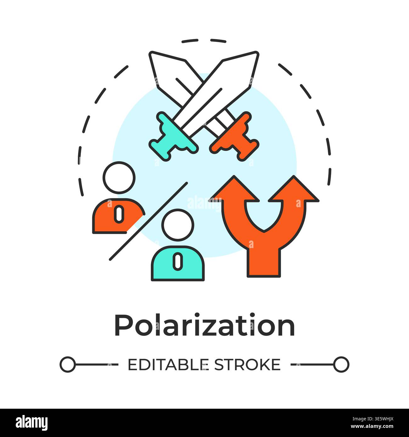 Polarization multi color concept icon Stock Vector