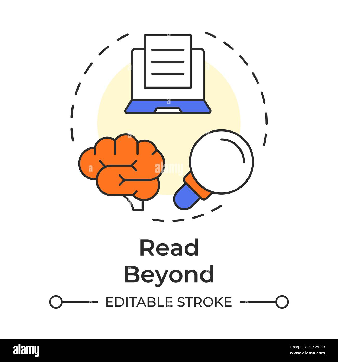 Read beyond multi color concept icon Stock Vector