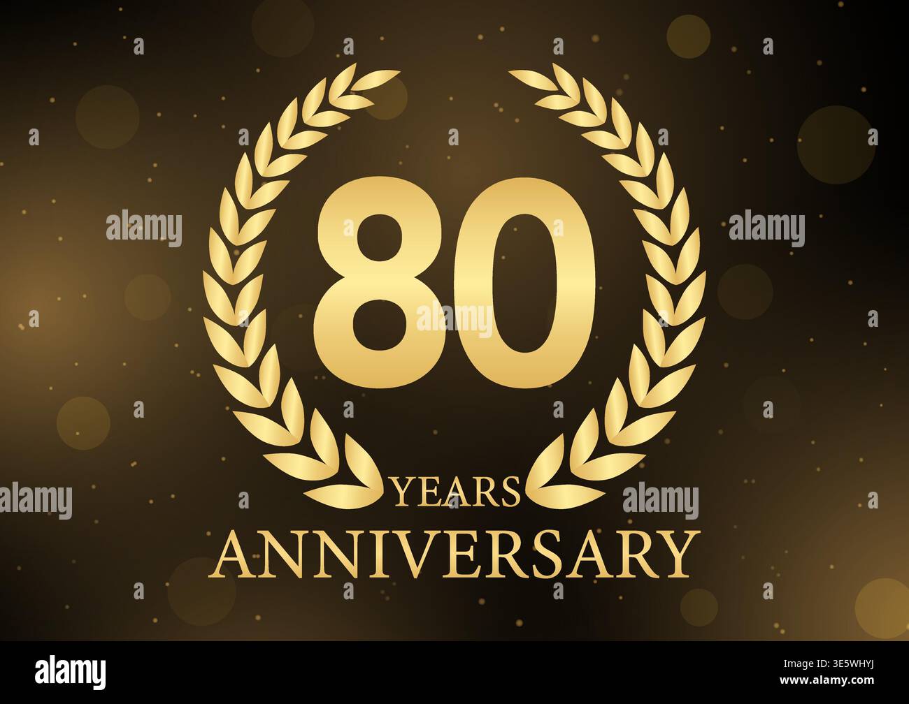 80 Years or Eighty Years Anniversary Logo. Anniversary Celebration Logo for Wedding, Birthday Party or Celebration. Vector Illustration. Stock Vector