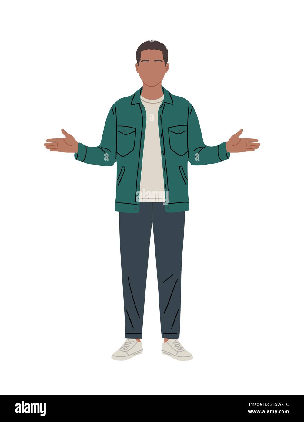 Vector Illustration of a man with open arms Stock Vector
