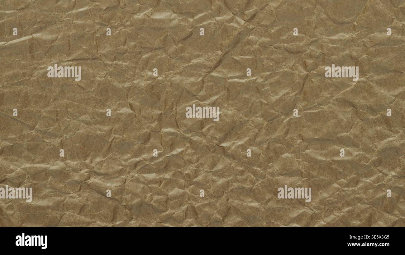 Crumpled brown paper texture background with wrinkled surface for creative design Stock Photo