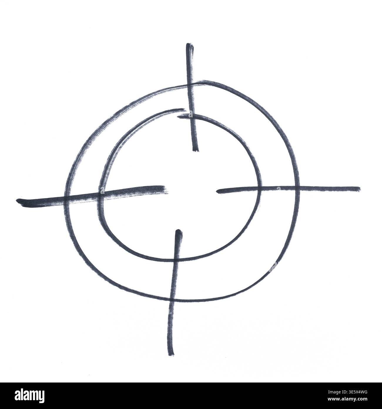 Target Symbol X the target symbol drawn with a black marker on a transparent surface ...