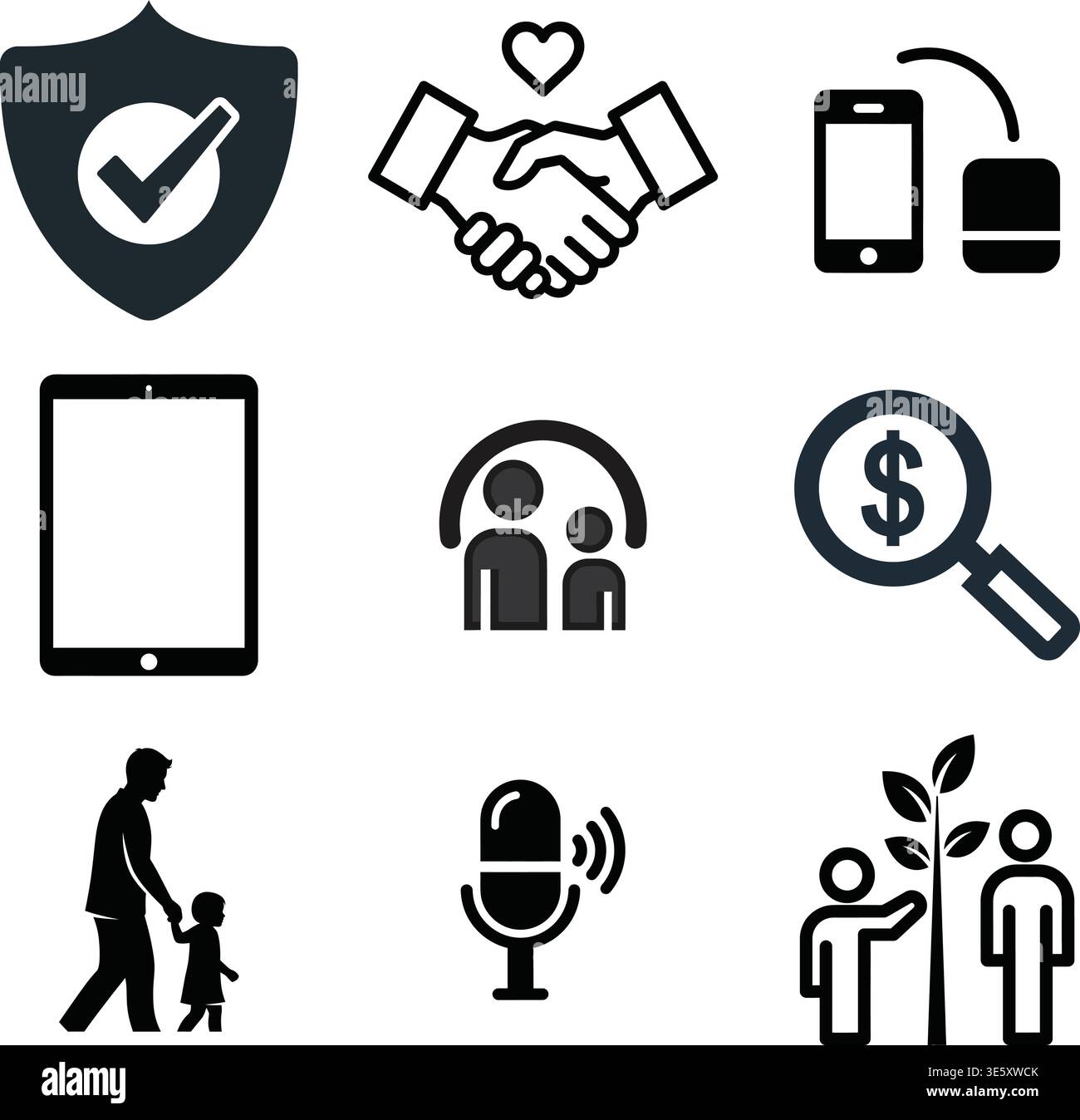 Tech, Communication, and Modern Lifestyle Stock Vector