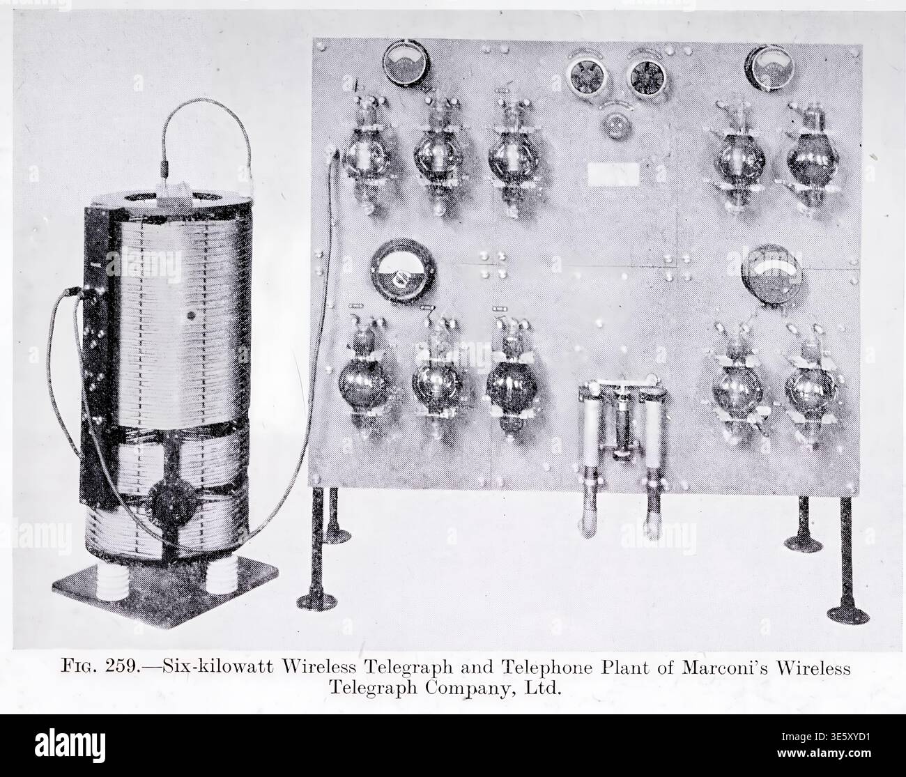 Thermionic Valve Computer Six kilowatt Marconi wireless telegraph and telephone plant with large ...