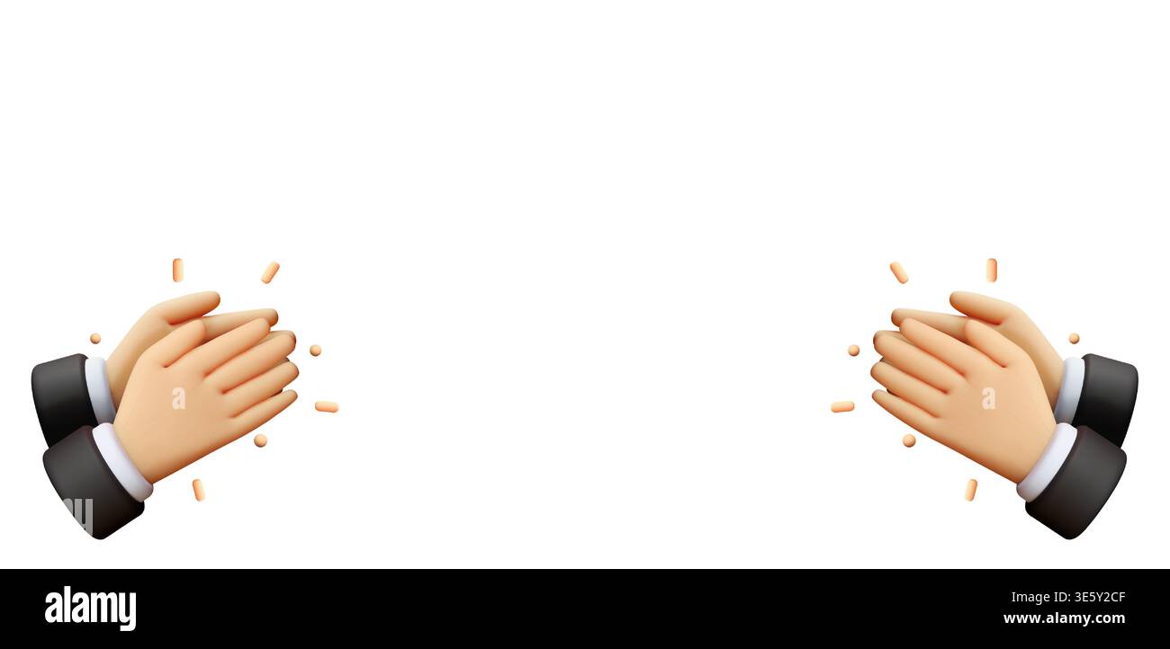 3d businessman hands clapping to show applause Stock Vector