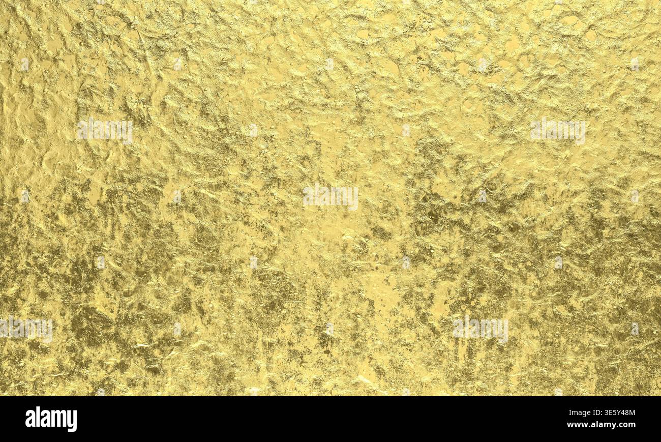 Gold leaf foil surface 3d texture background Stock Photo