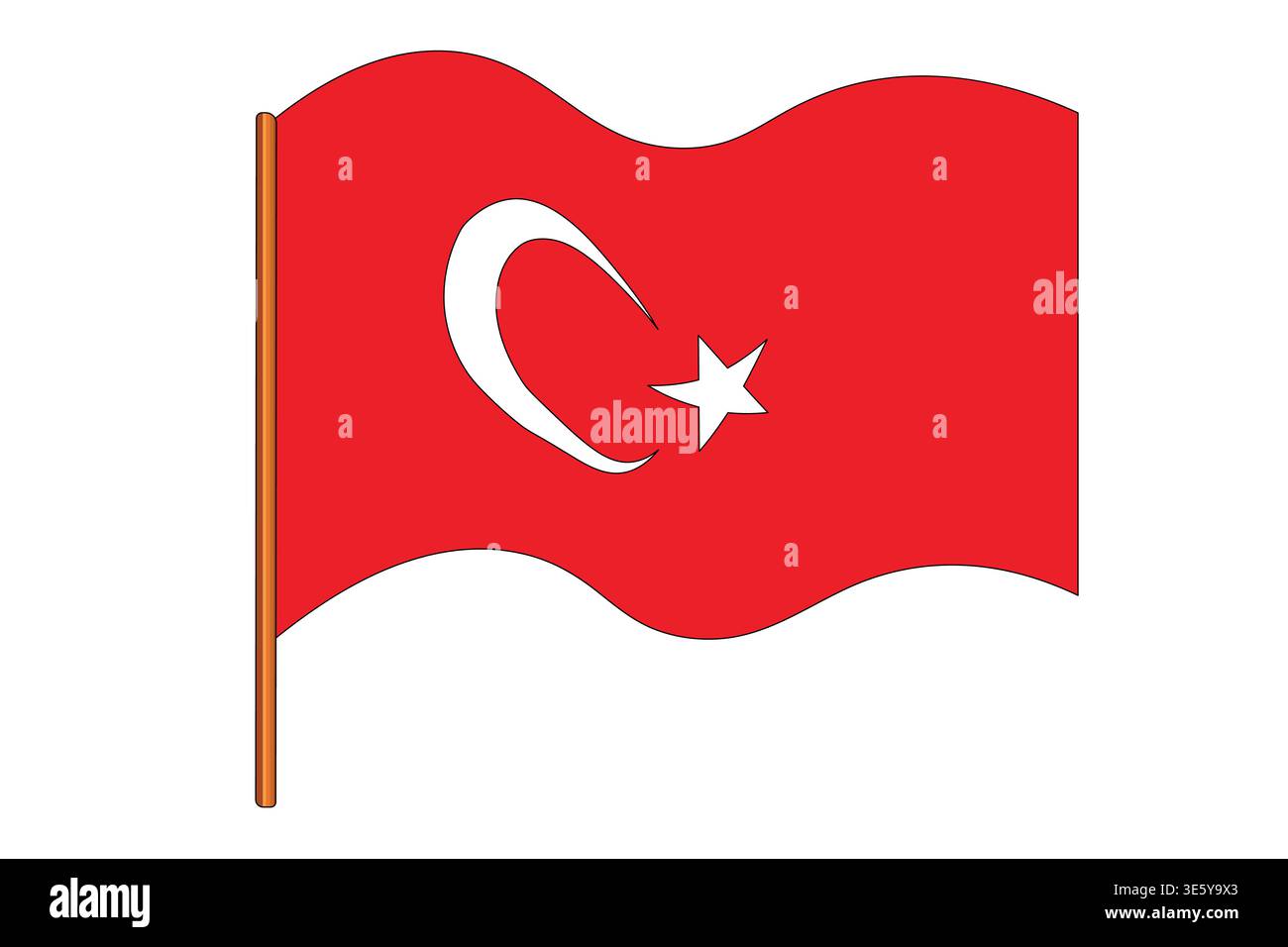 Flag of Turkey. Turkish national symbol in official colors. Template ...