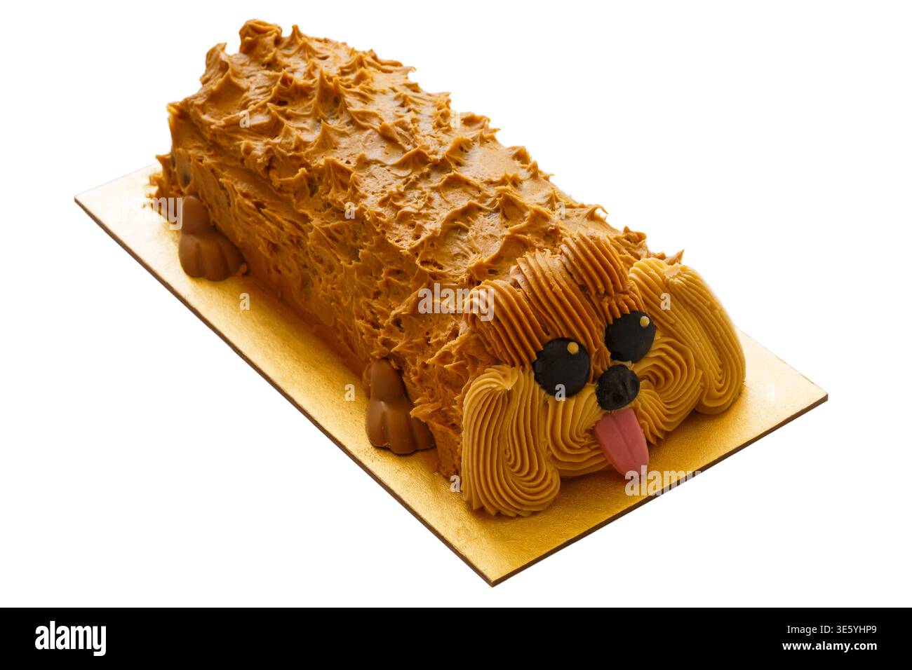 Ralph the Cavapoo cake from M&S removed from box isolated on white ...