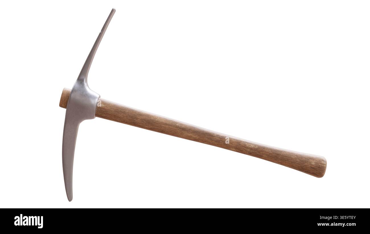 Pickaxe hand tool isolated on white, 3d illustration Stock Photo