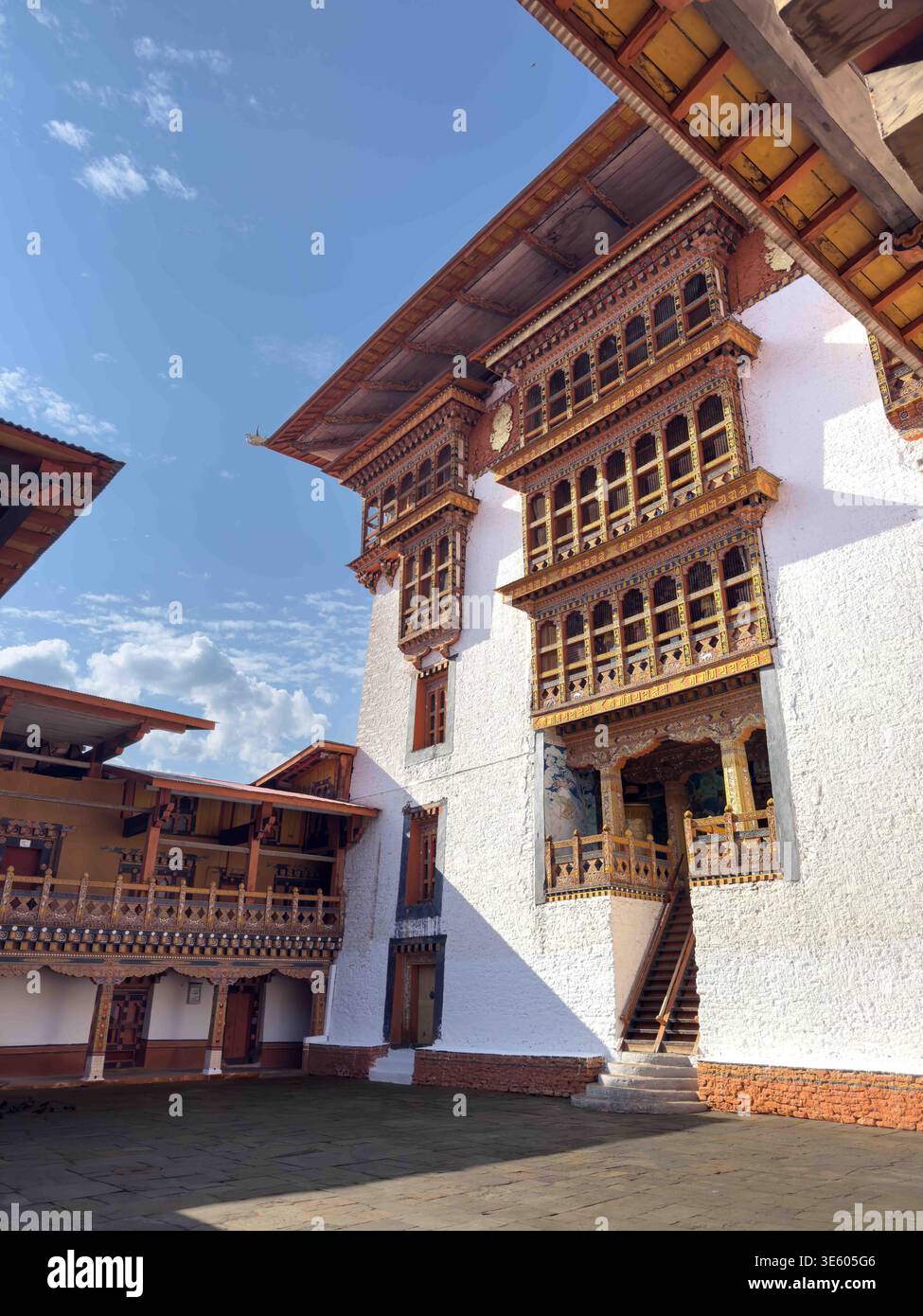 Punakha Djing at the confluence of the Mo Chhu and Pho Chhu rivers.  The second-largest and second-oldest dzong in Bhutan - Smartphone Captured Stock Image