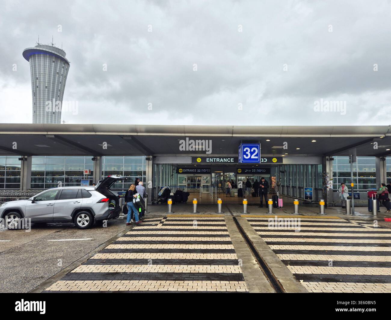 TEL AVIV, ISRAEL. JANUARY 9, 2026: Entrance to Tel Aviv Ben Gurion Airport in Tel Aviv, Israel Stock Photo